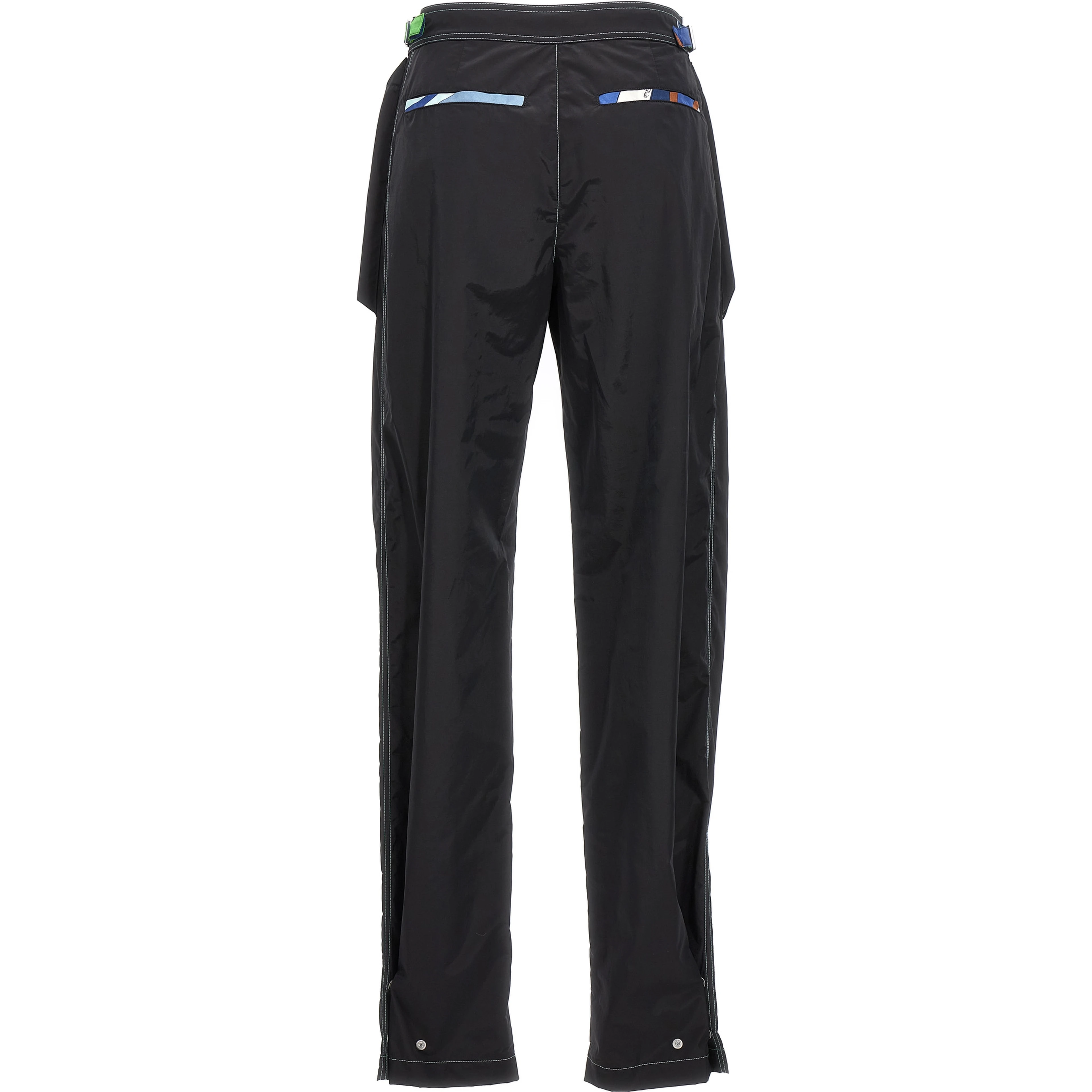 Black Polyamide Casual Pants