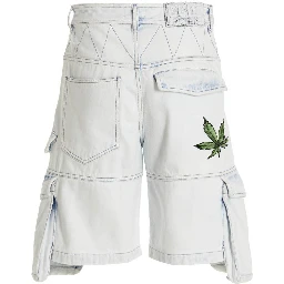 Blue Cotton Bermuda Shorts