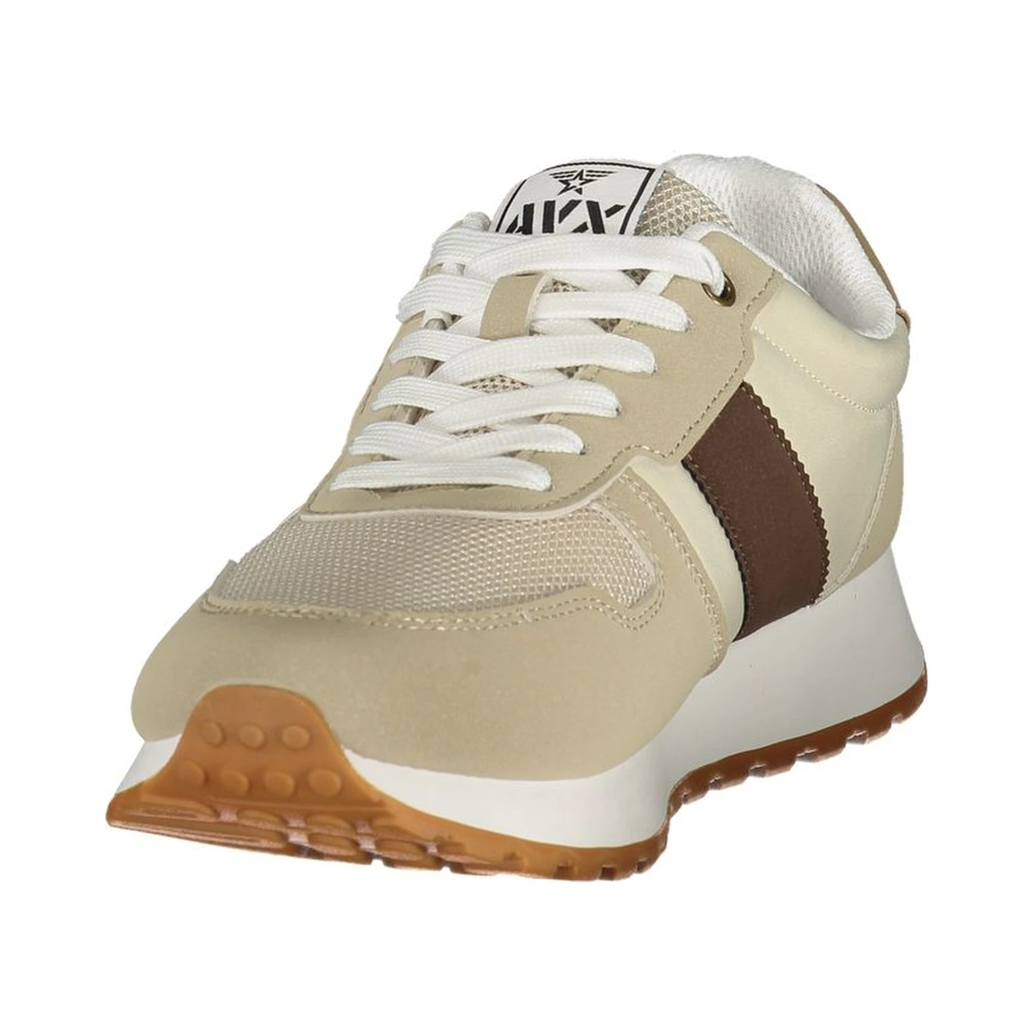 Beige Polyester Mens Sneaker