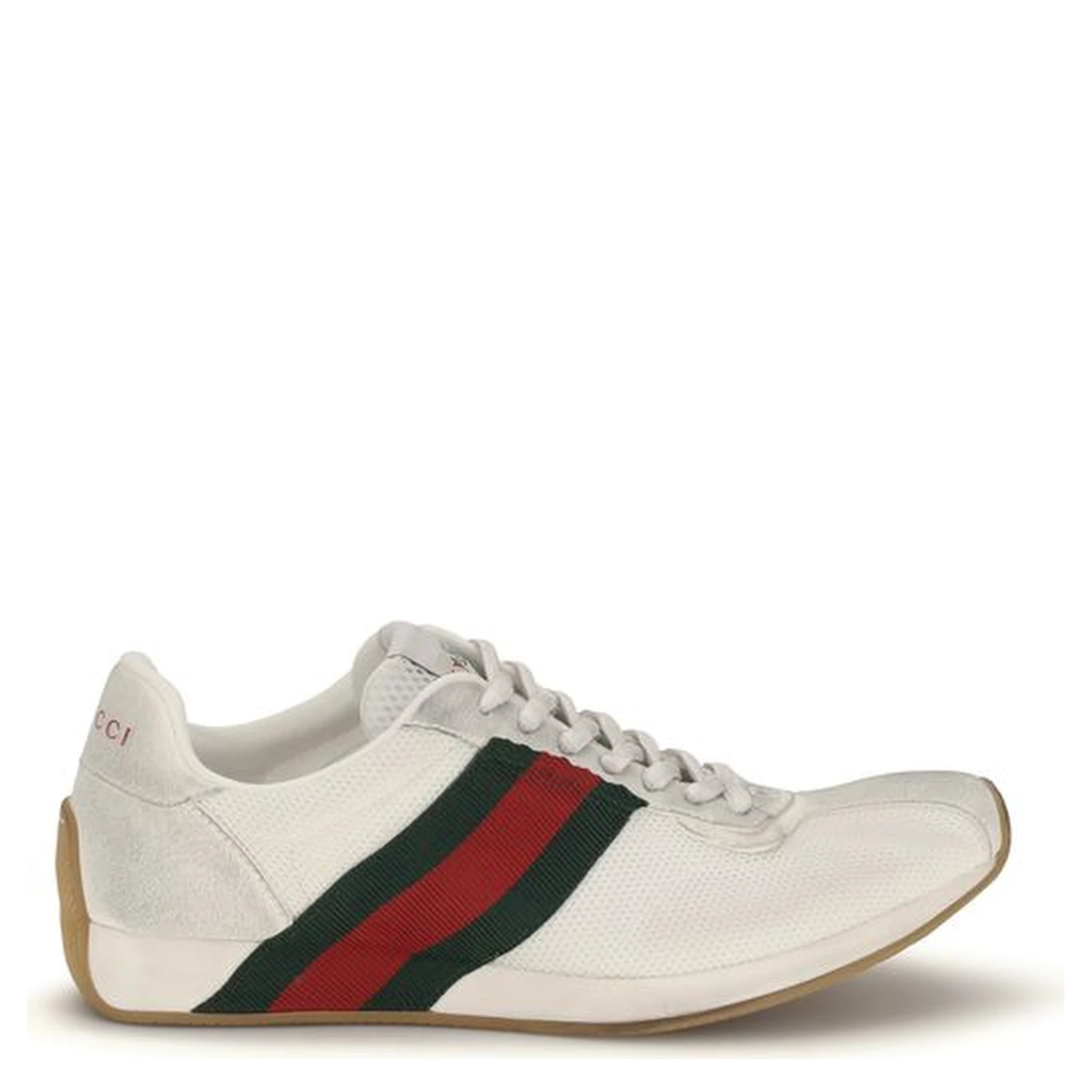 White Polyester Athletic Sneakers