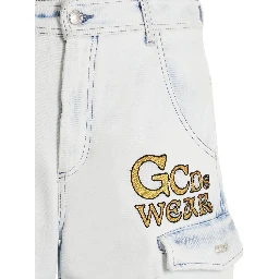 Blue Cotton Bermuda Shorts