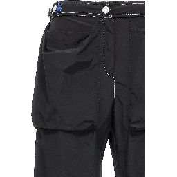 Black Polyamide Casual Pants
