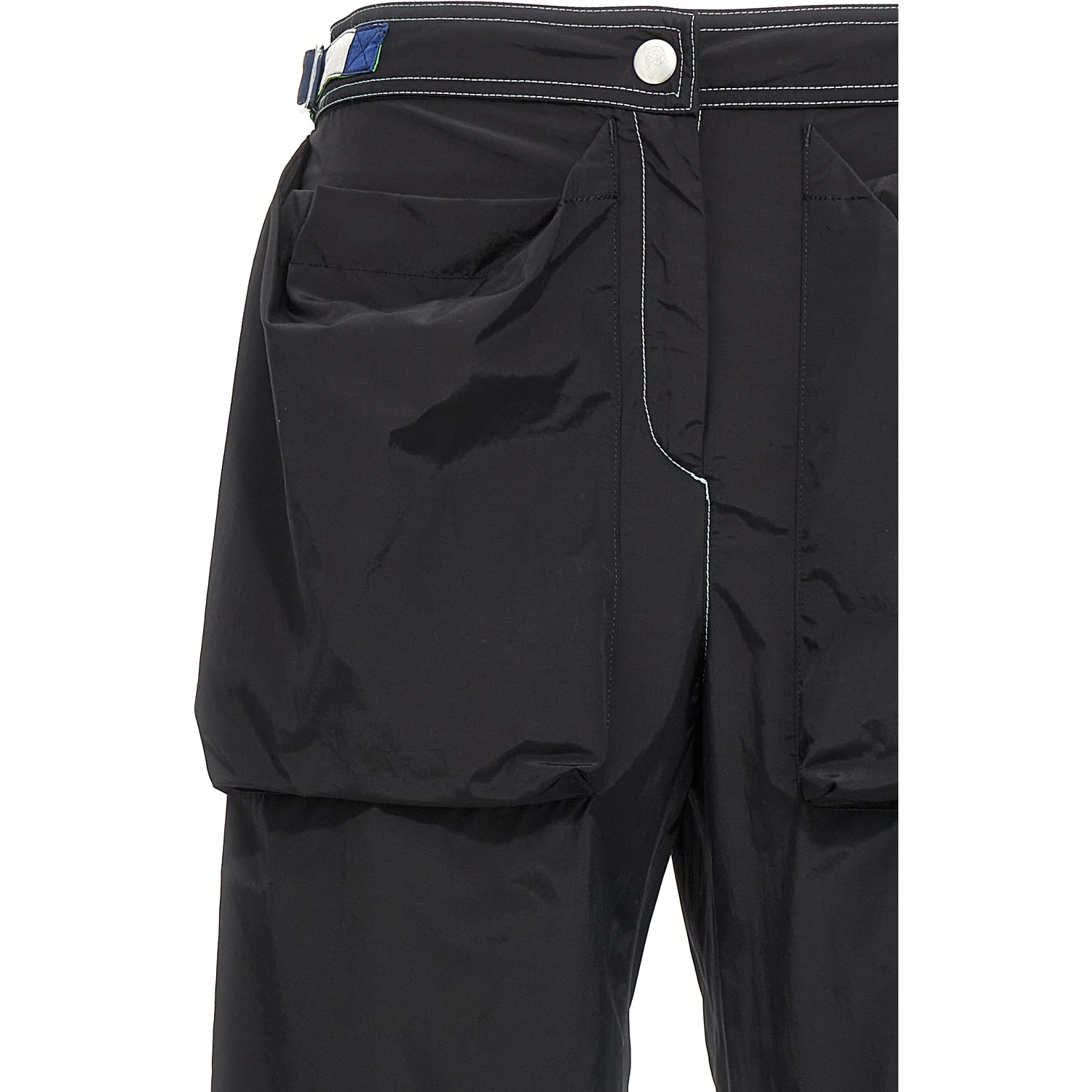 Black Polyamide Casual Pants