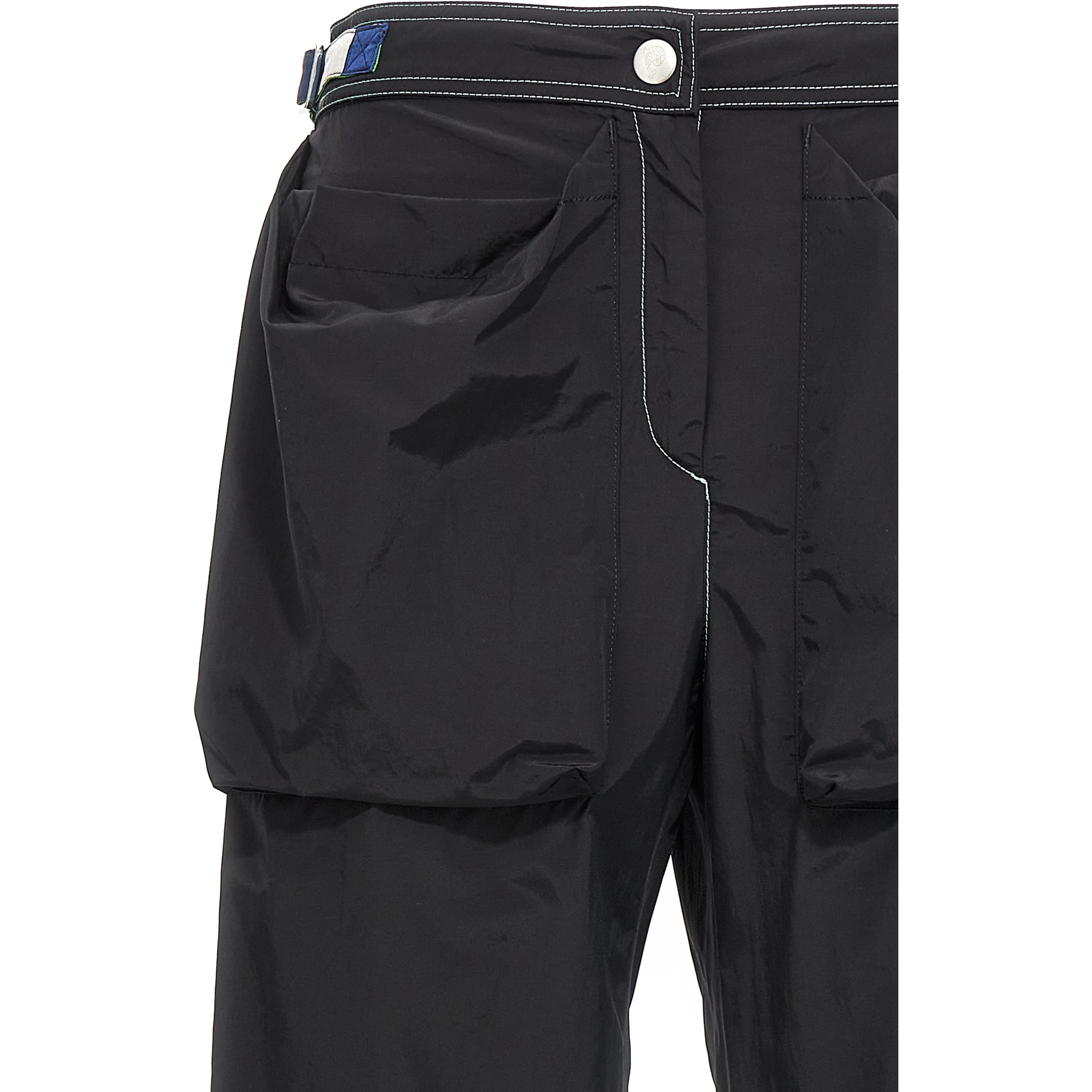 Black Polyamide Casual Pants