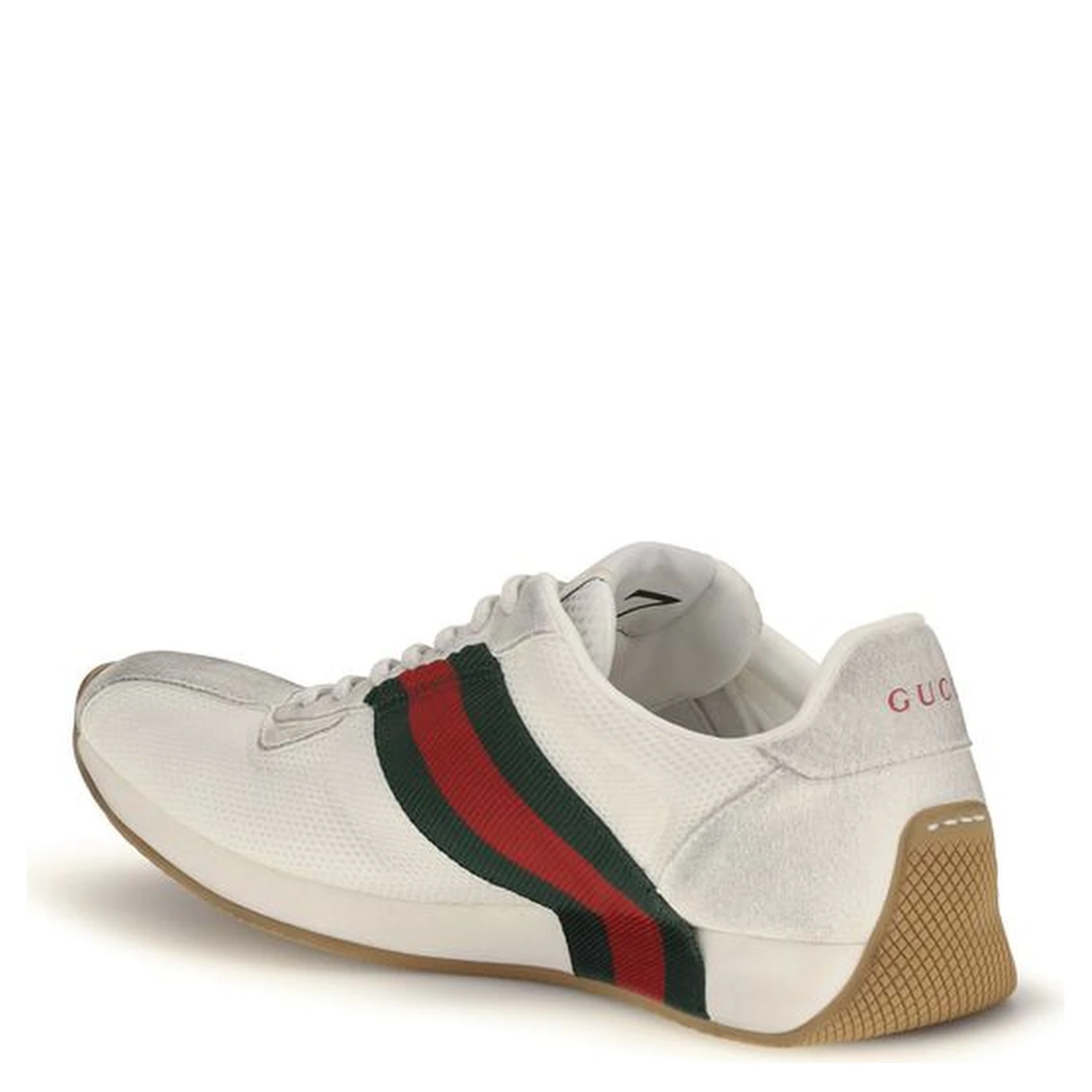White Polyester Athletic Sneakers