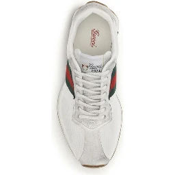 White Polyester Athletic Sneakers