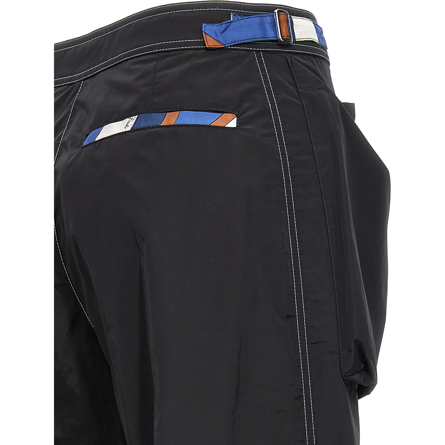 Black Polyamide Casual Pants