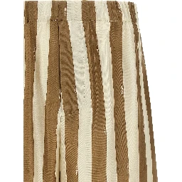 Beige Silk Bermuda Shorts