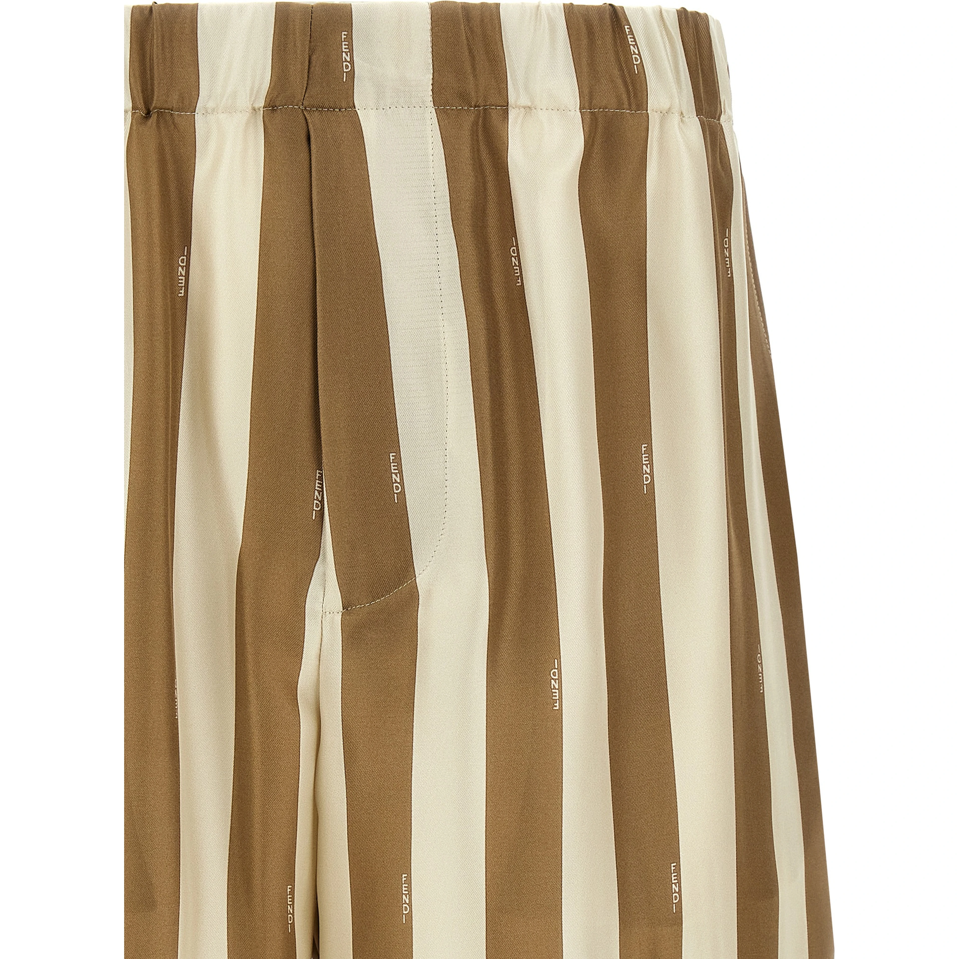 Beige Silk Bermuda Shorts