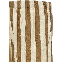 Beige Silk Bermuda Shorts
