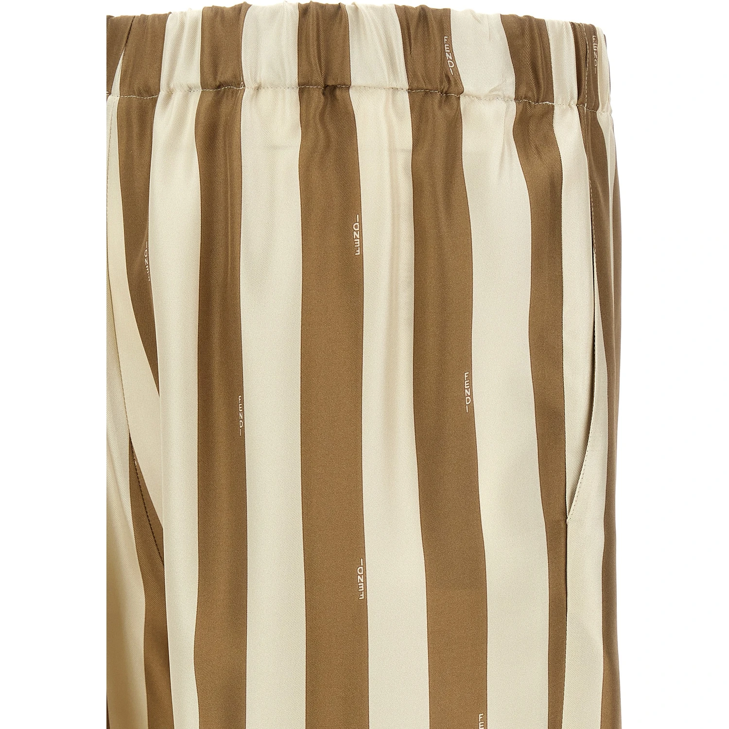 Beige Silk Bermuda Shorts