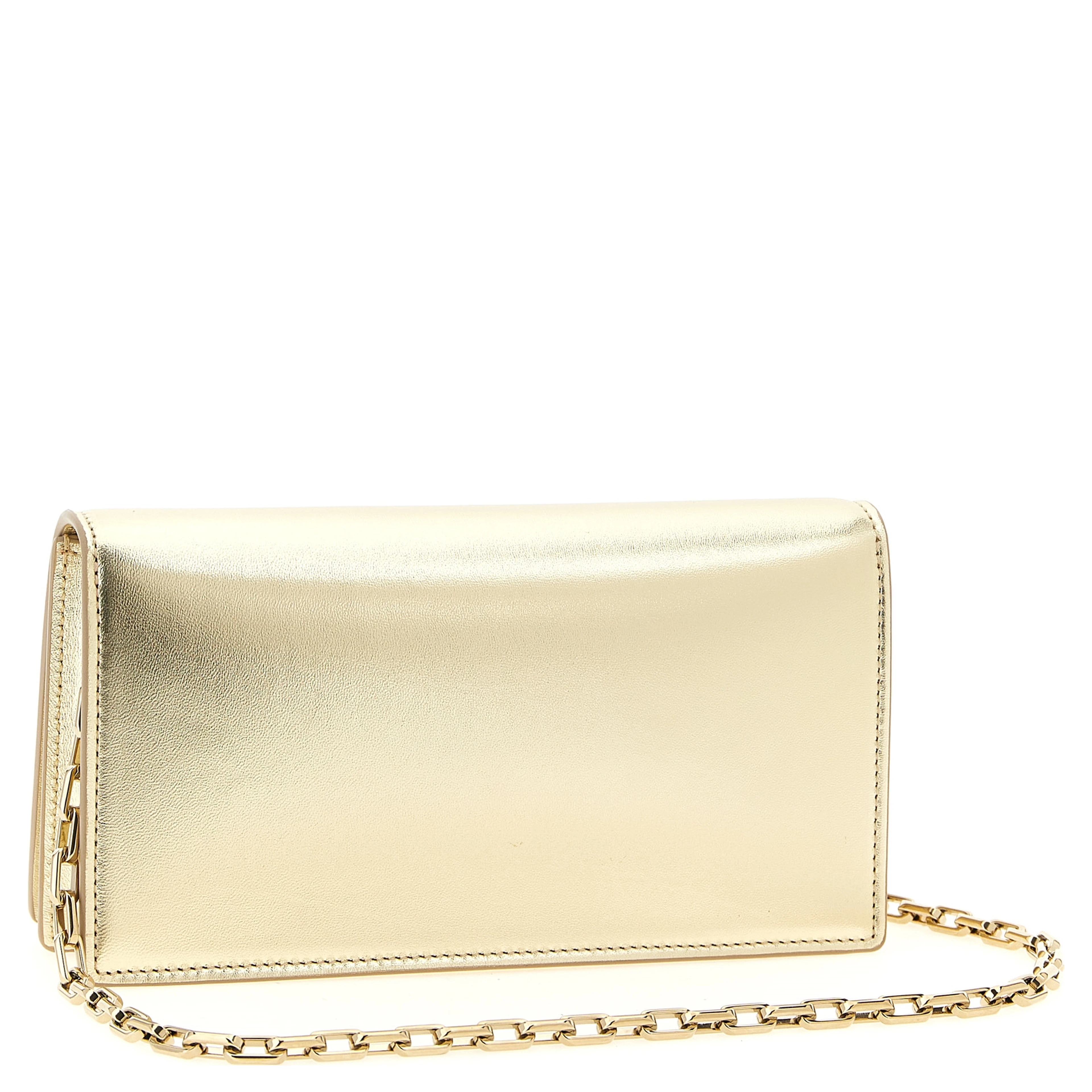 Gold Lambskin Clutch Bag
