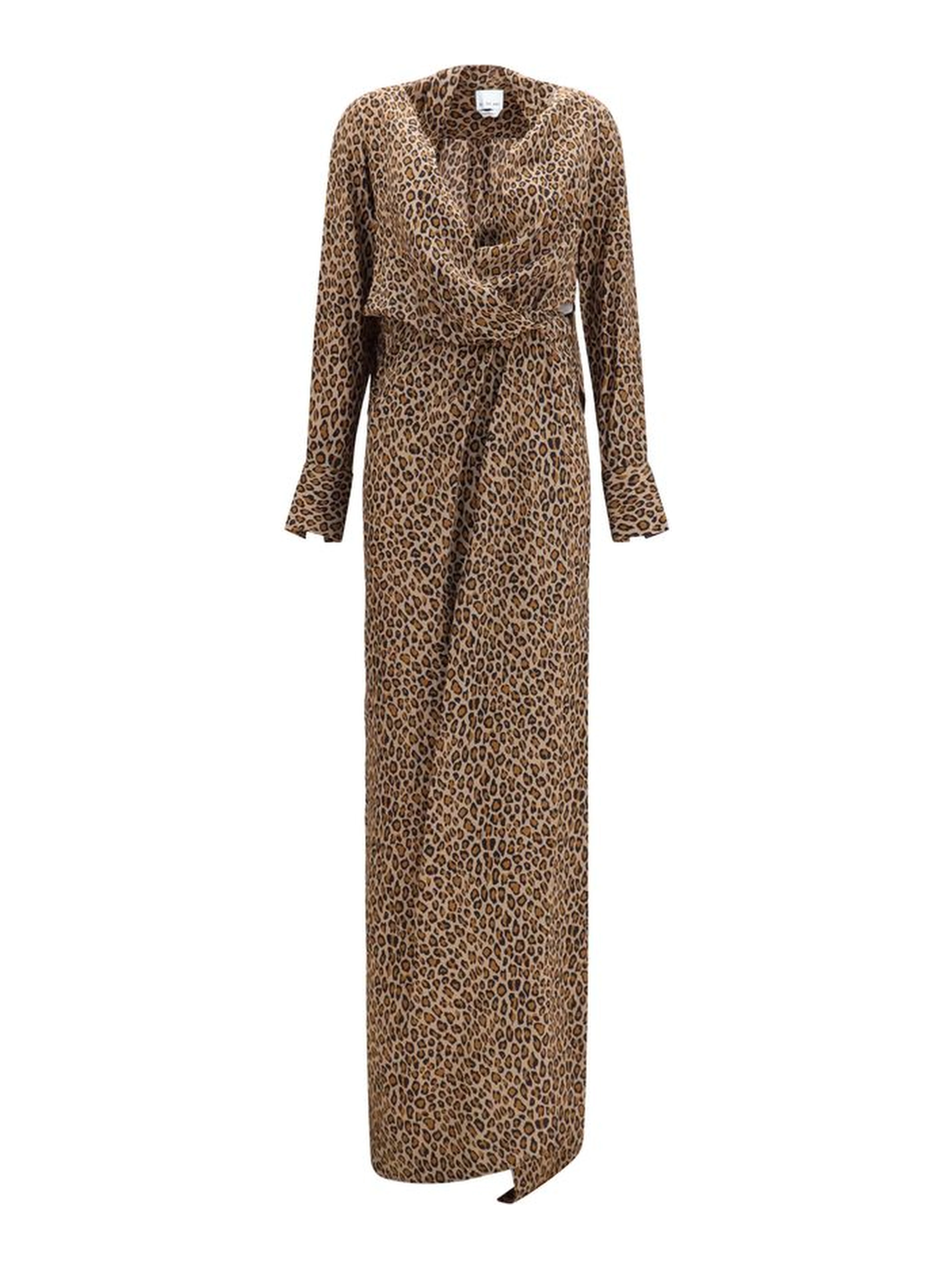 Beige Silk Long Dress