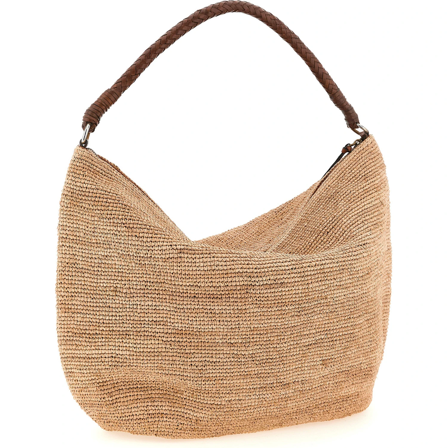 Beige Raffia Shoulder Bag