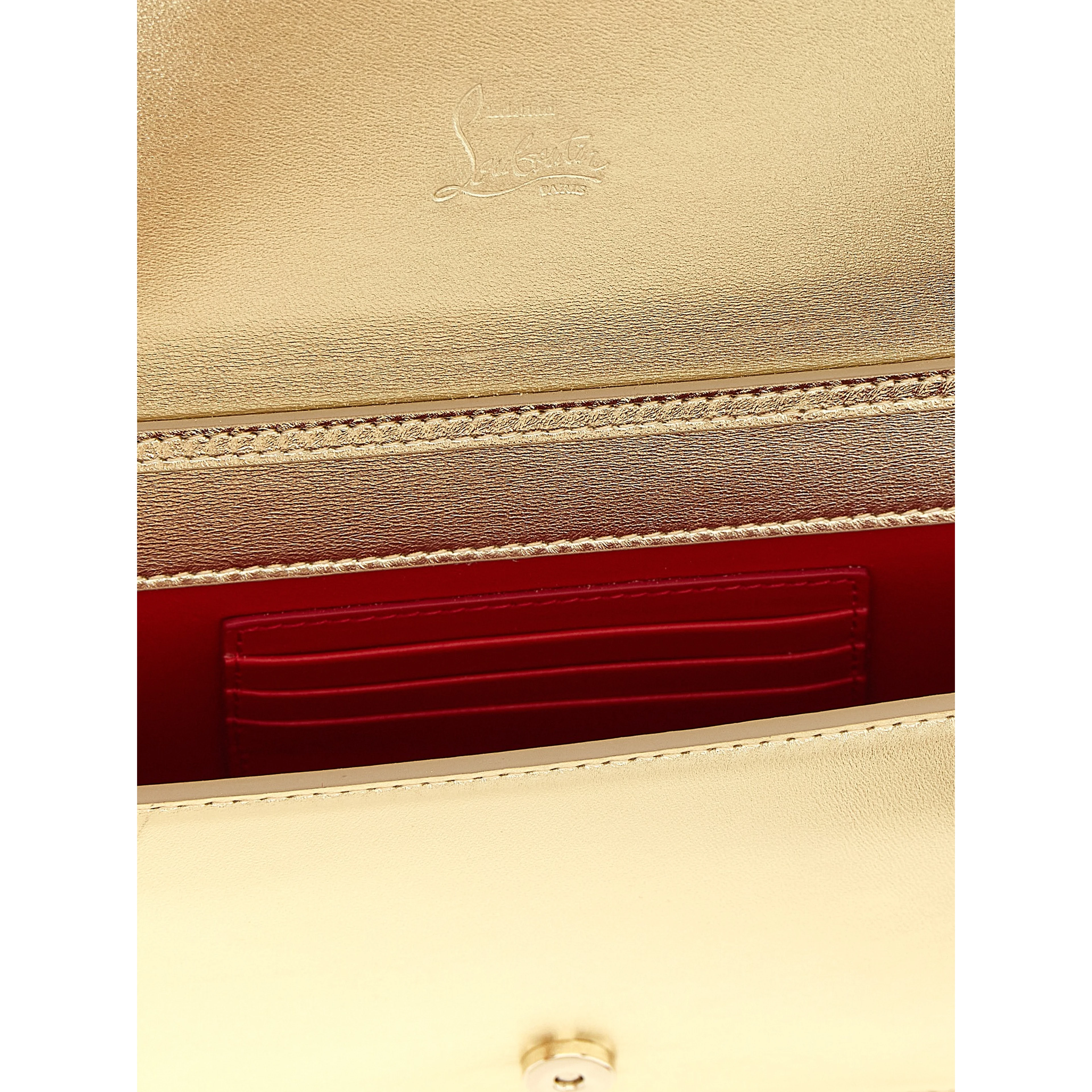Gold Lambskin Clutch Bag