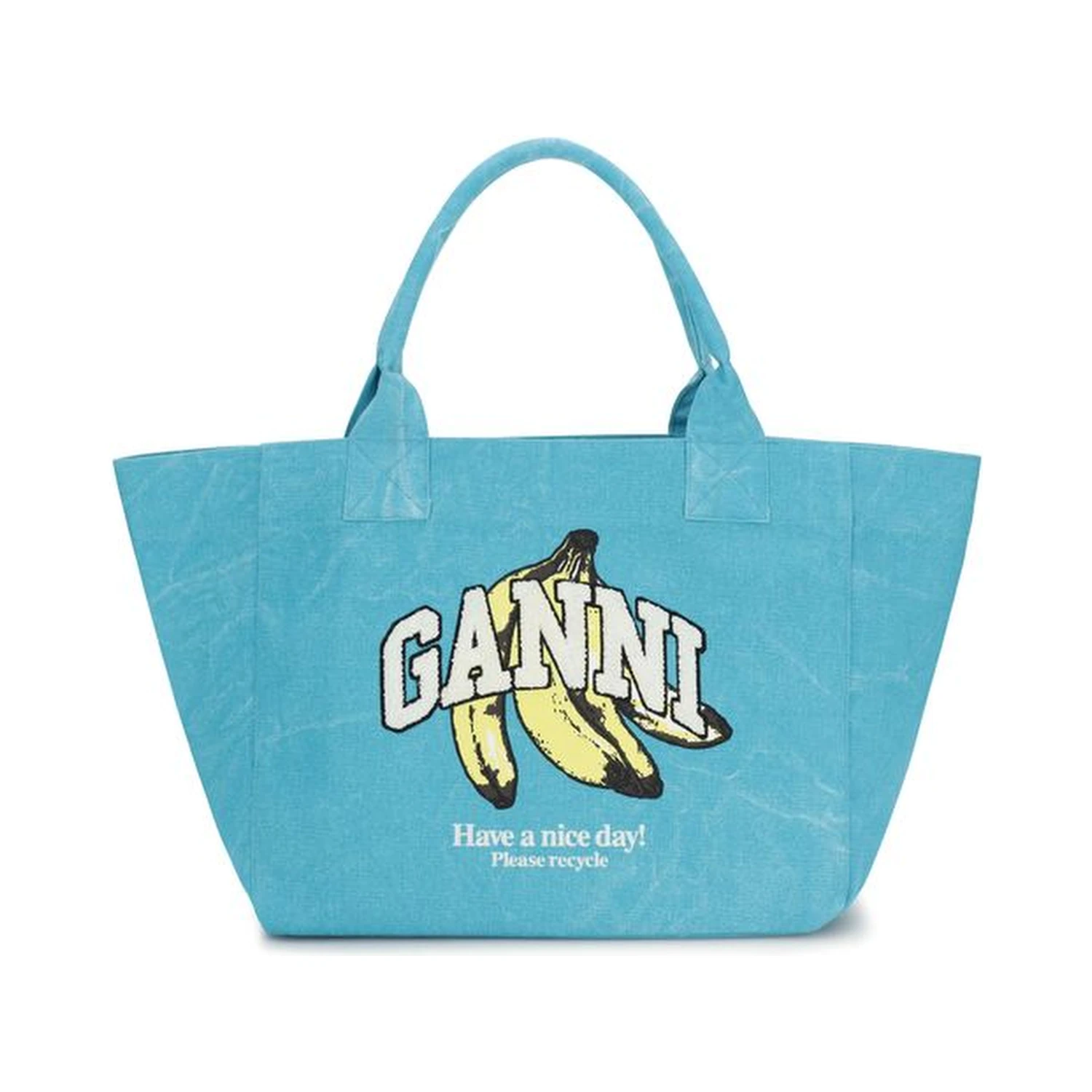 Blue Recycled Cotton Shoulder Bag