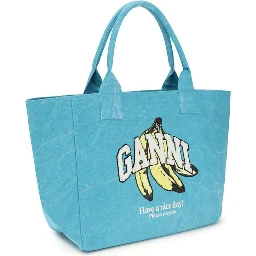 Blue Recycled Cotton Shoulder Bag
