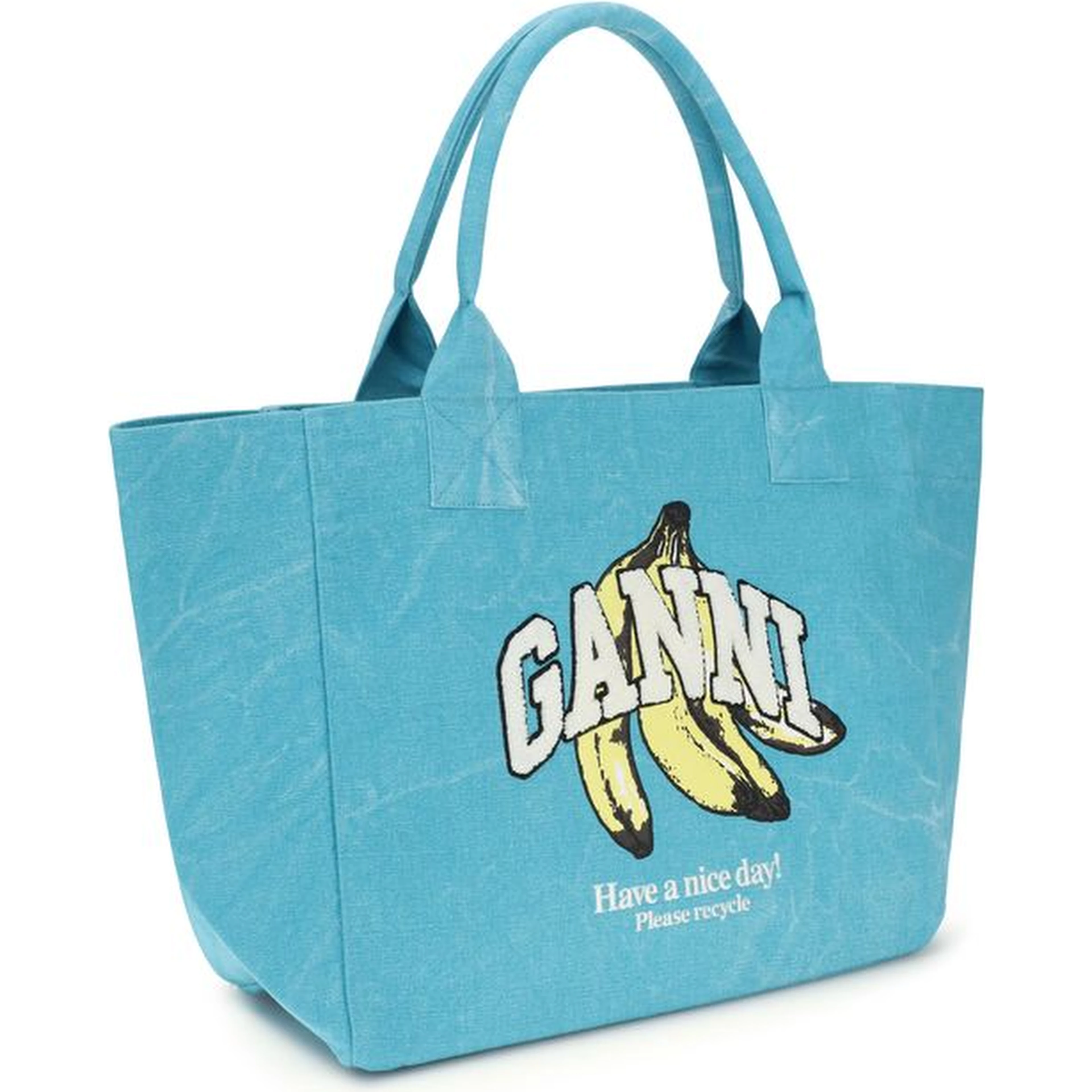 Blue Recycled Cotton Shoulder Bag