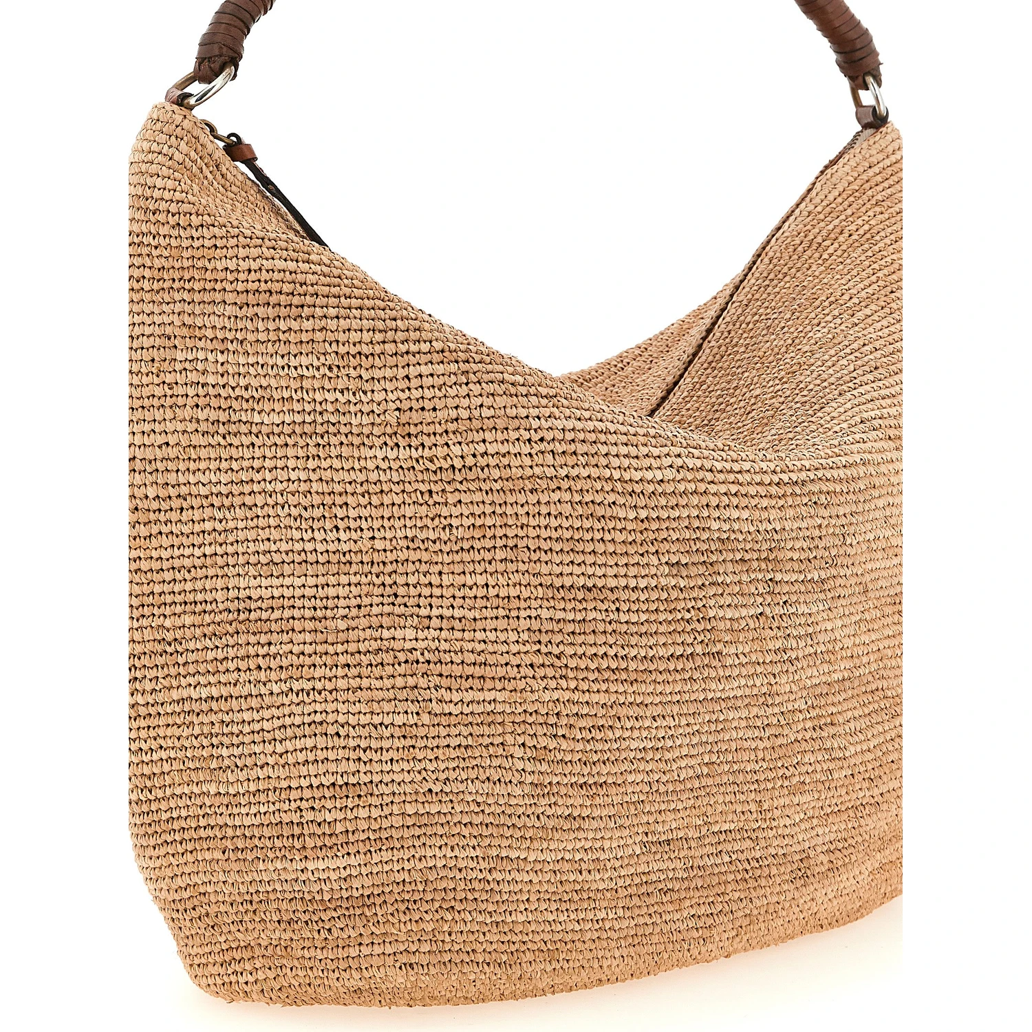 Beige Raffia Shoulder Bag