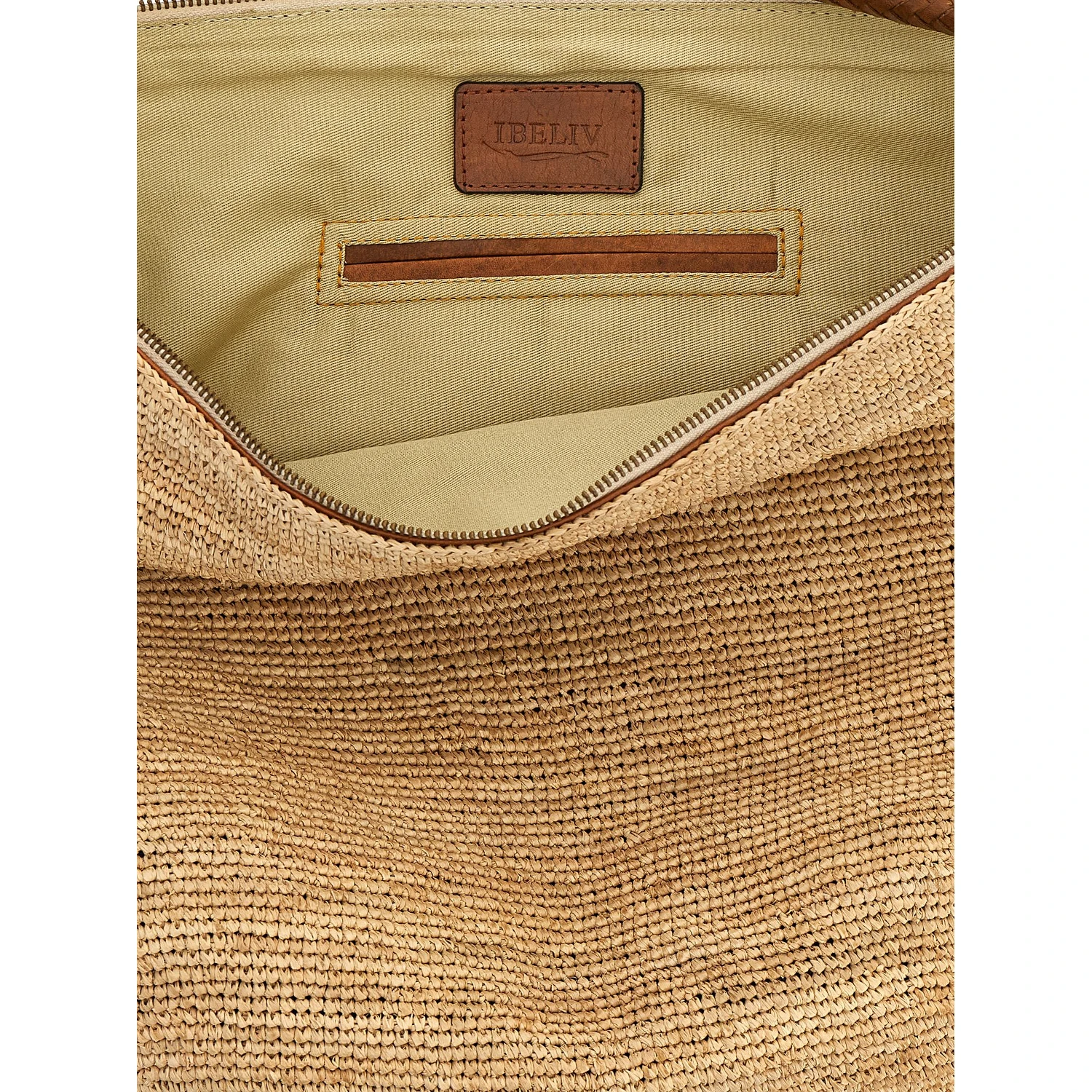 Beige Raffia Shoulder Bag