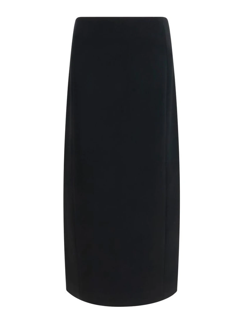 Black Acetate Long Skirt