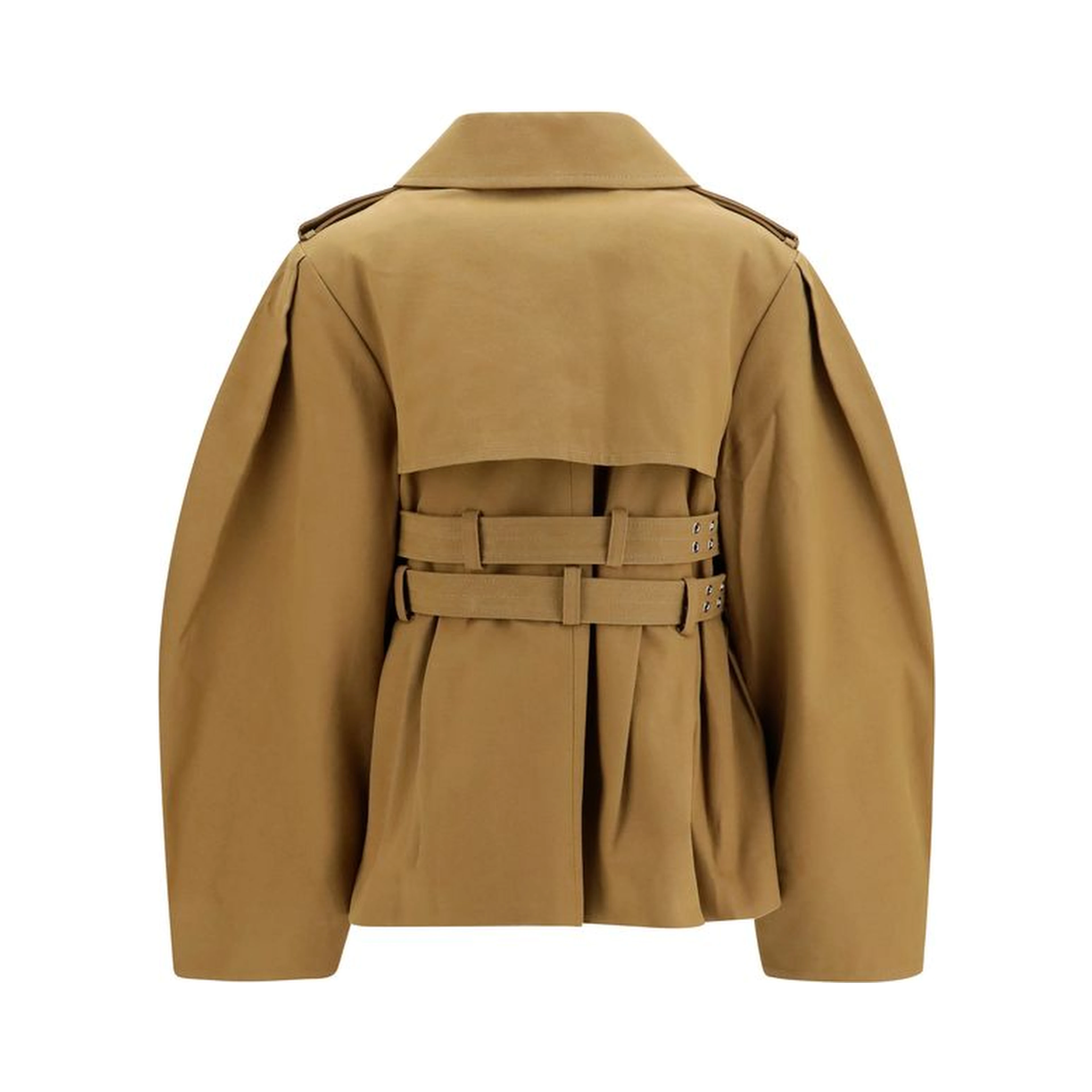 Beige Cotton Full-Length Jacket