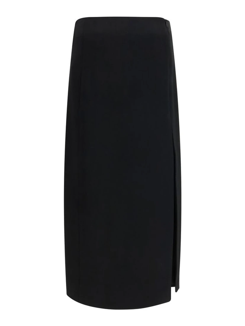 Black Acetate Long Skirt