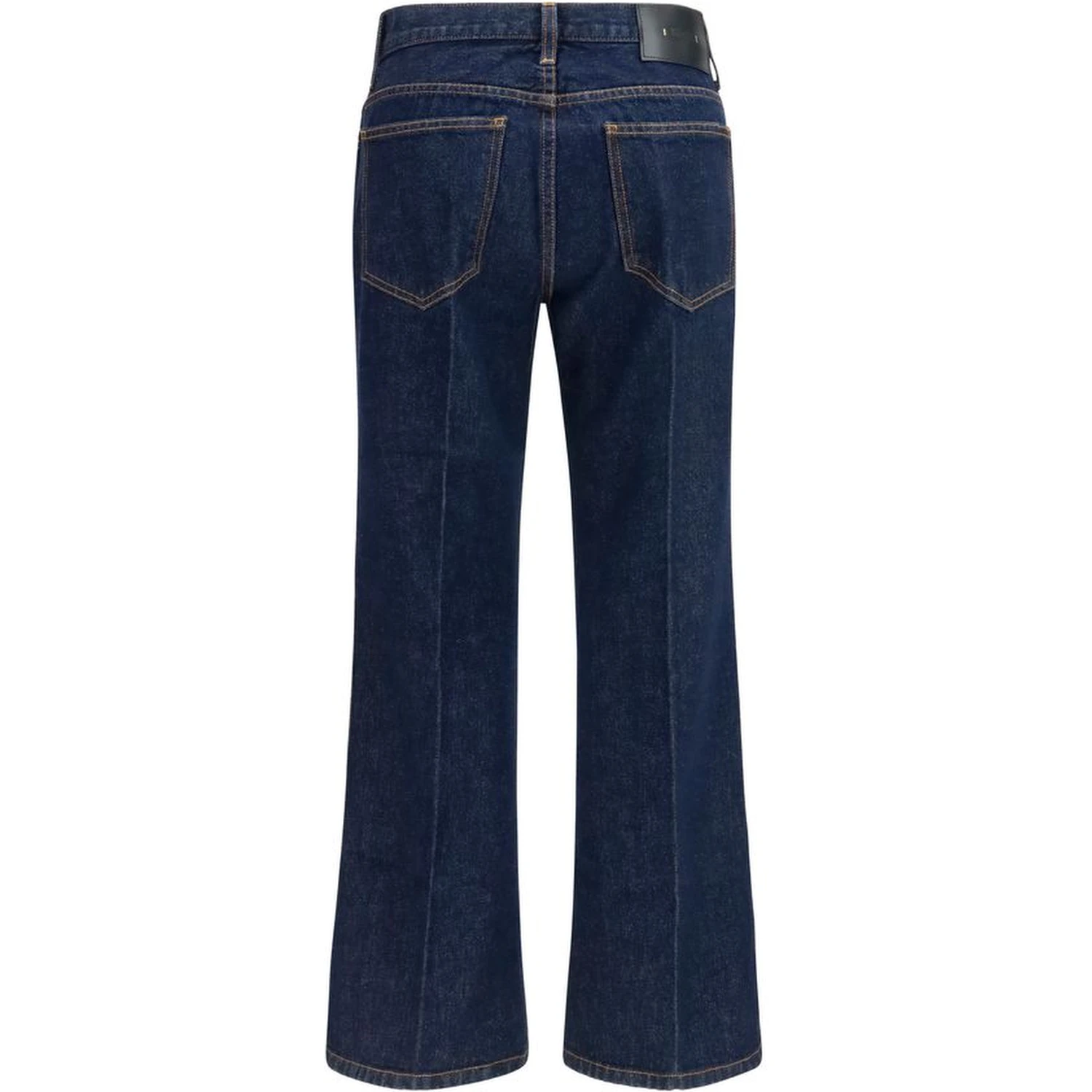 Blue Cotton Flared Jeans