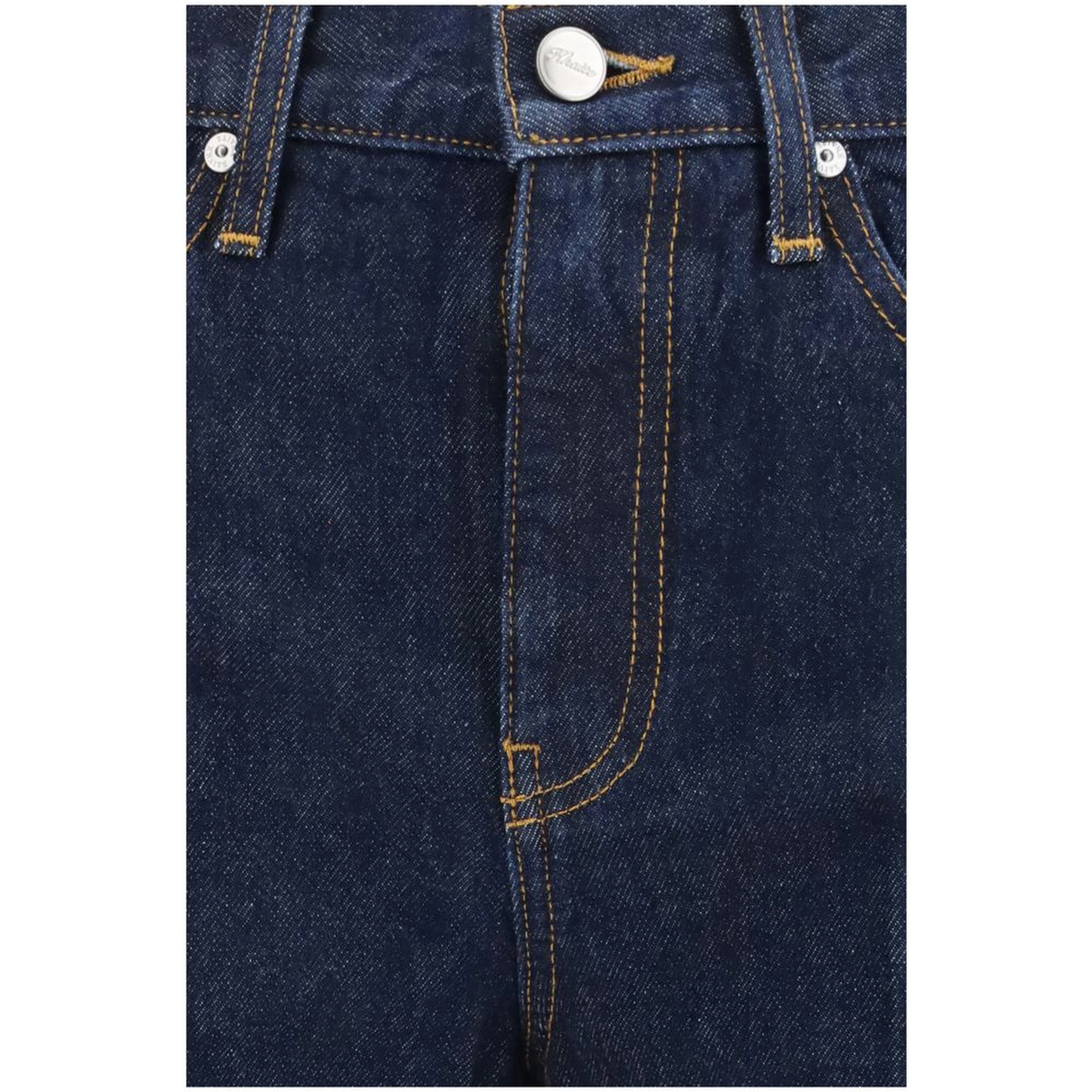 Blue Cotton Flared Jeans