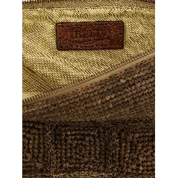 Brown Raffia Clutch Bag
