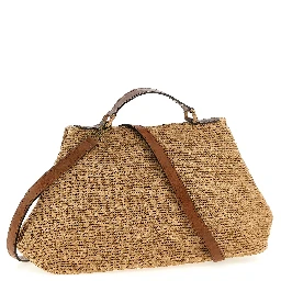 Beige Raffia Handbag
