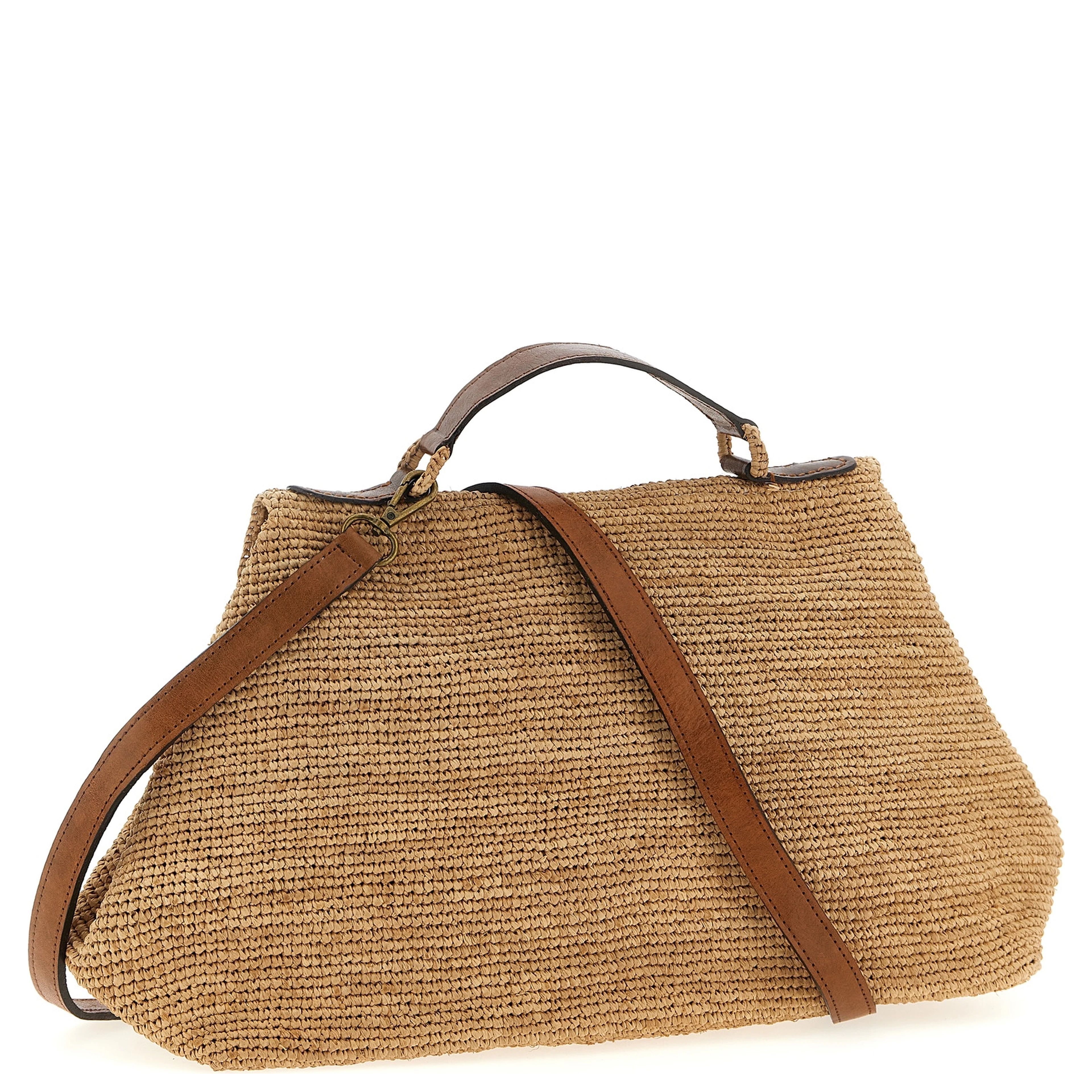 Beige Raffia Handbag