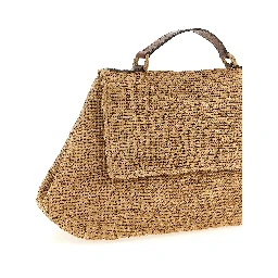Beige Raffia Handbag