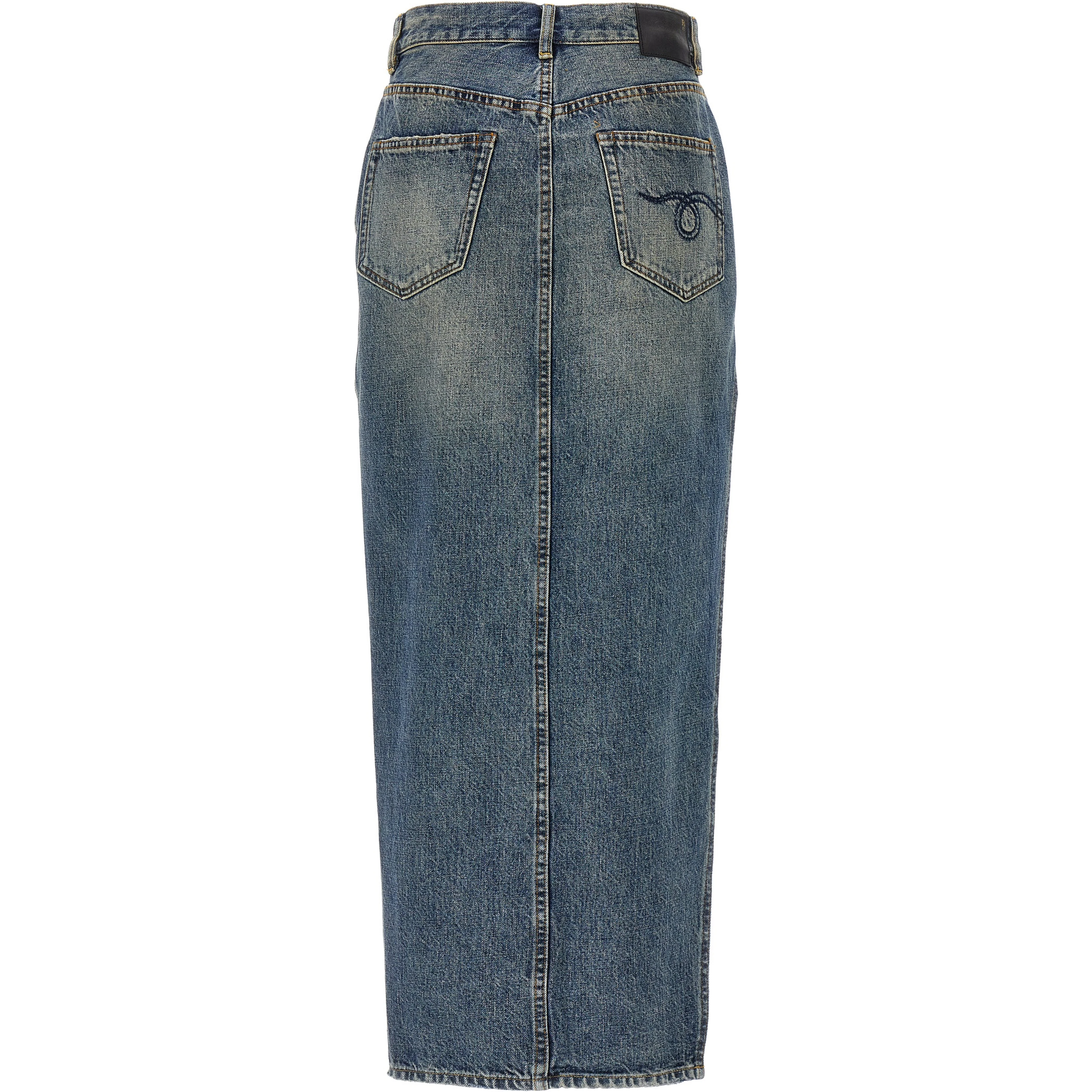 Blue Cotton Mini Skirt