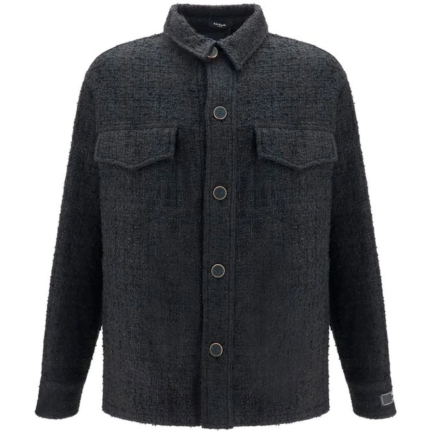 Black Cotton Full-Length Jacket