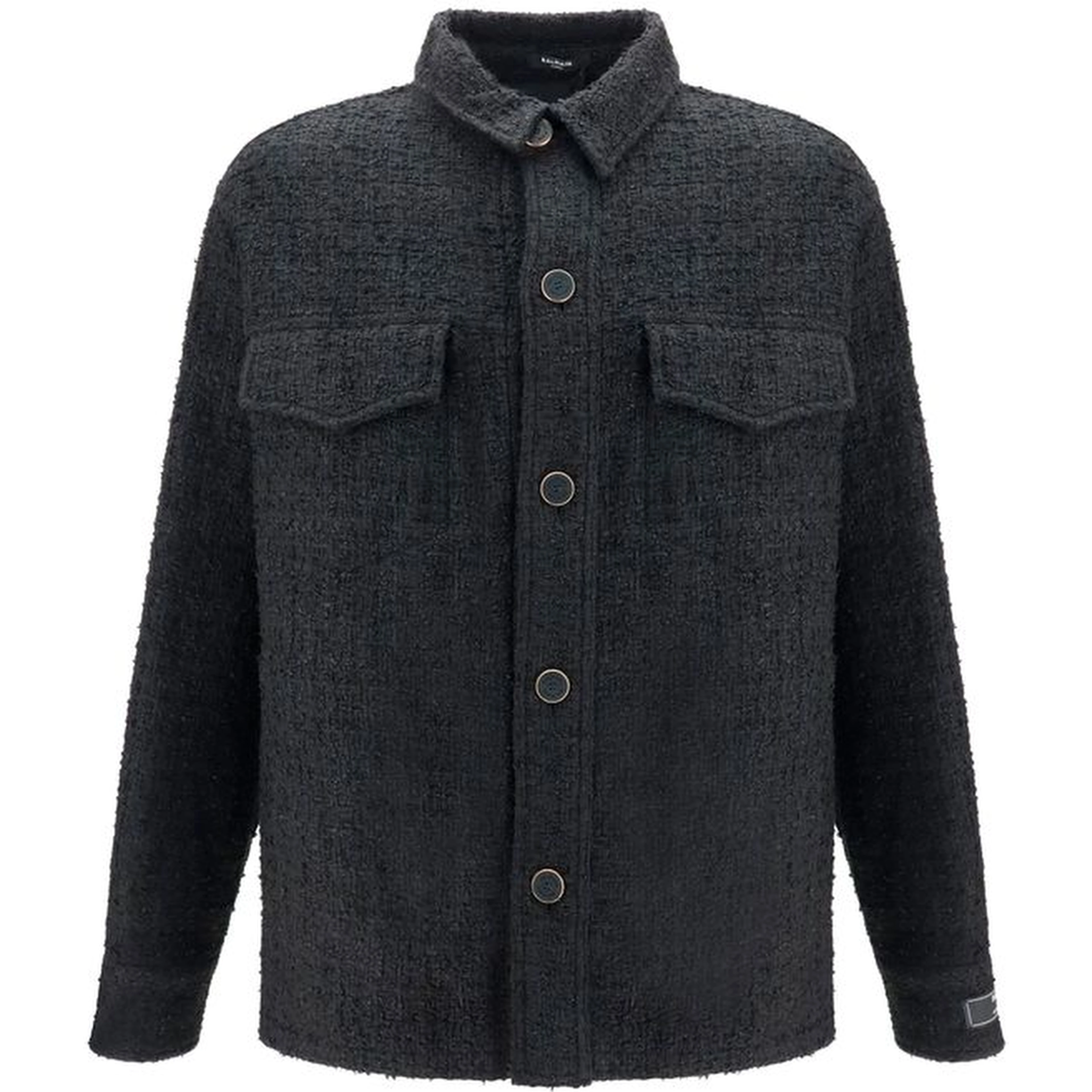 Black Cotton Full-Length Jacket