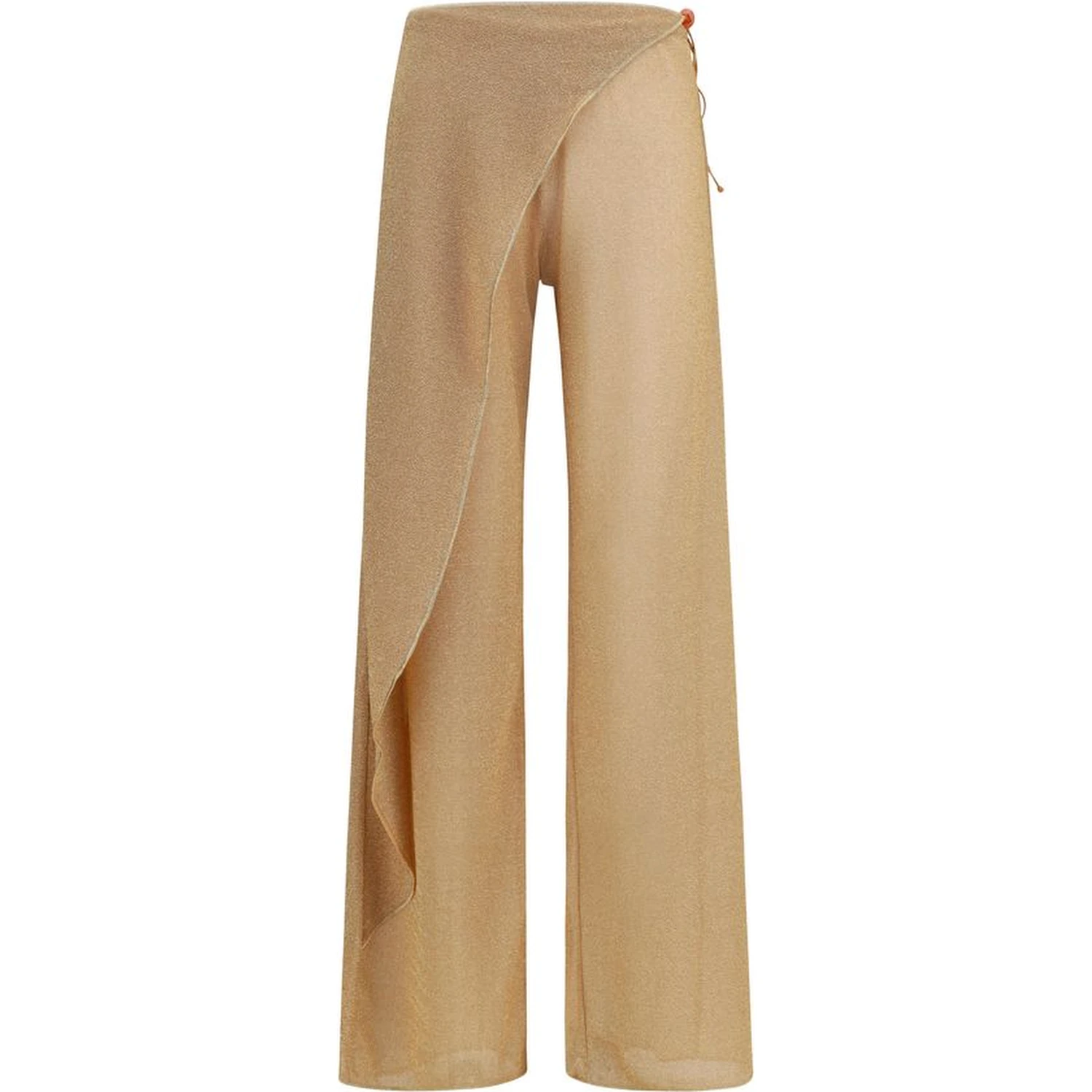 Gold Polyamide Casual Pants