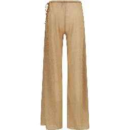 Gold Polyamide Casual Pants