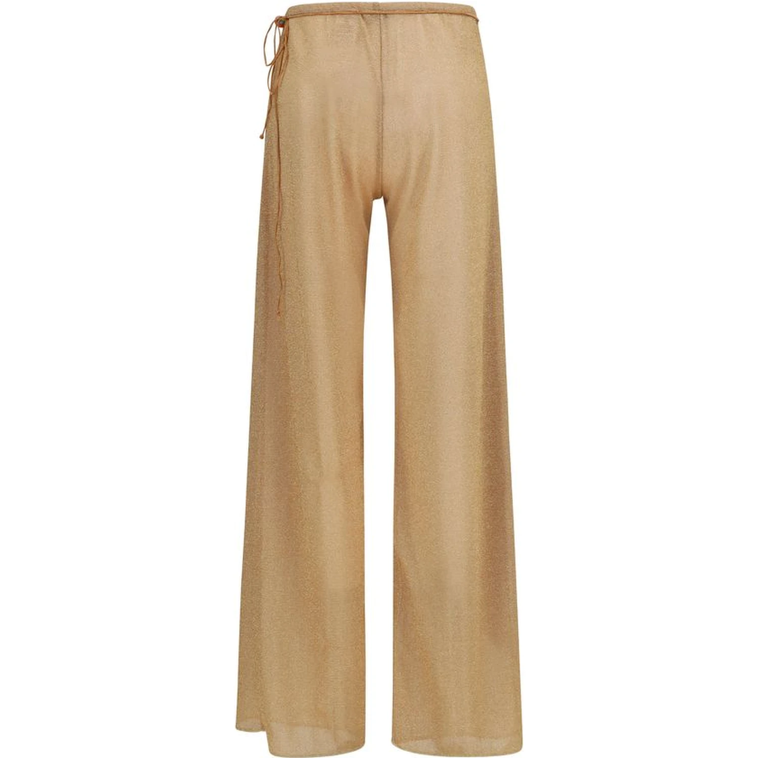 Gold Polyamide Casual Pants