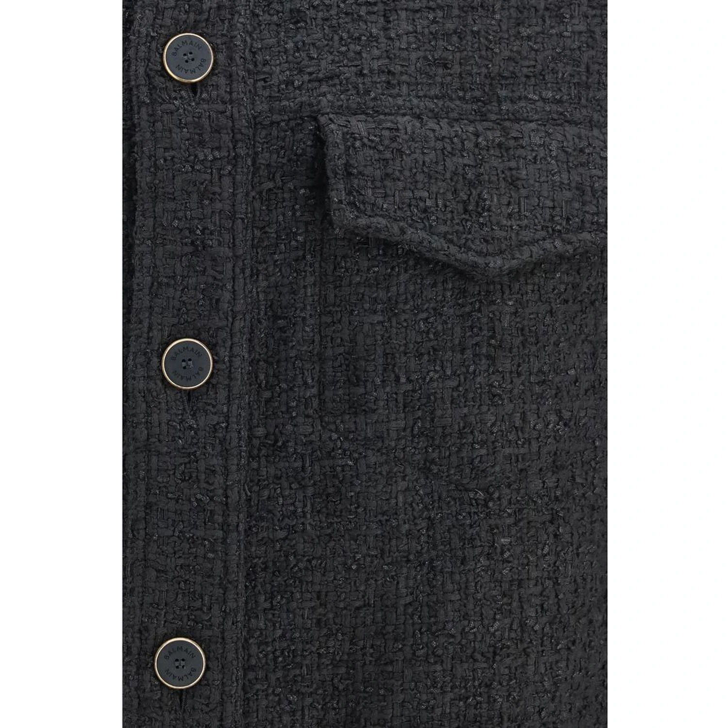 Black Cotton Full-Length Jacket
