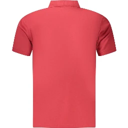 Red Cotton Men Polo Shirt