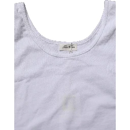 White Cotton Round Neck Sleeveless Tank Top