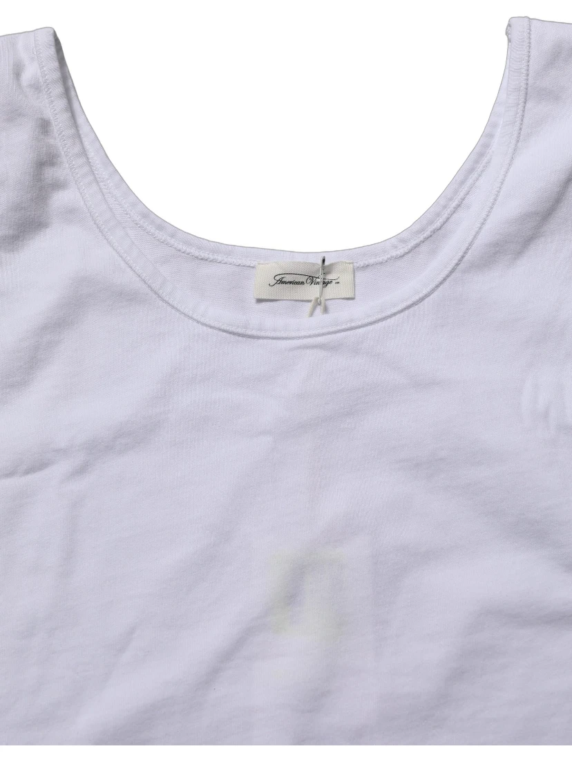White Cotton Round Neck Sleeveless Tank Top