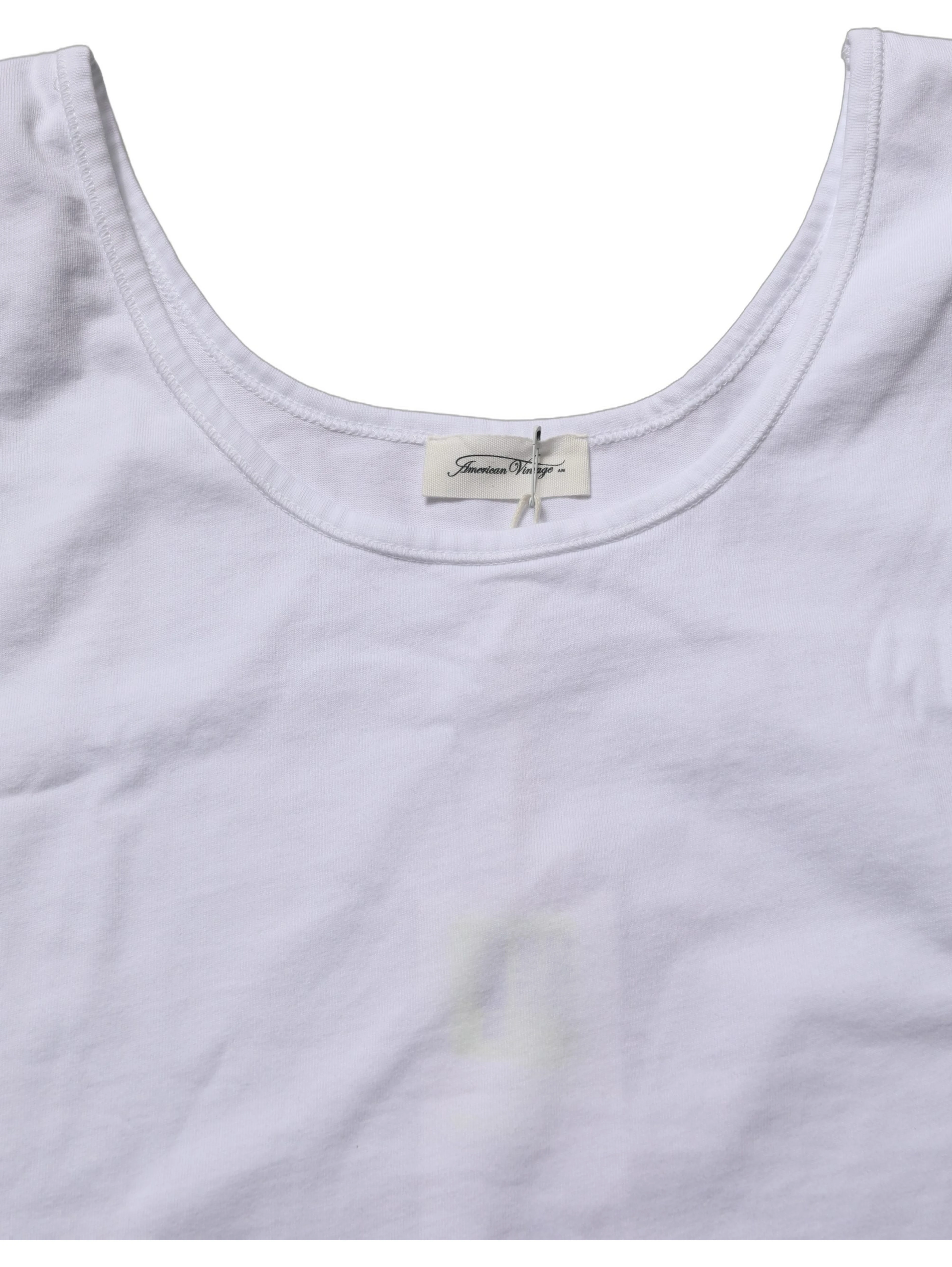 White Cotton Round Neck Sleeveless Tank Top