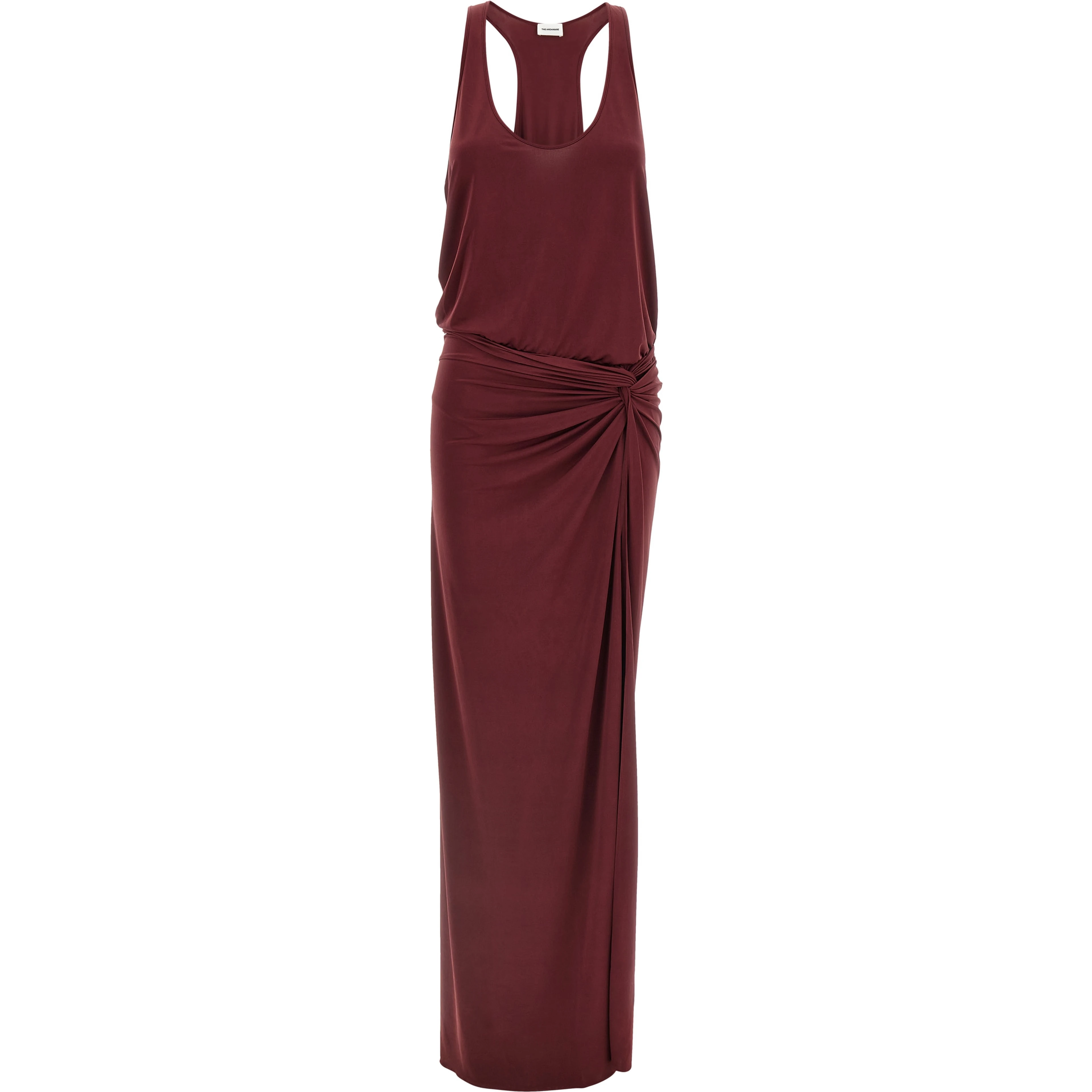 Bordeaux Polyester Long Dress