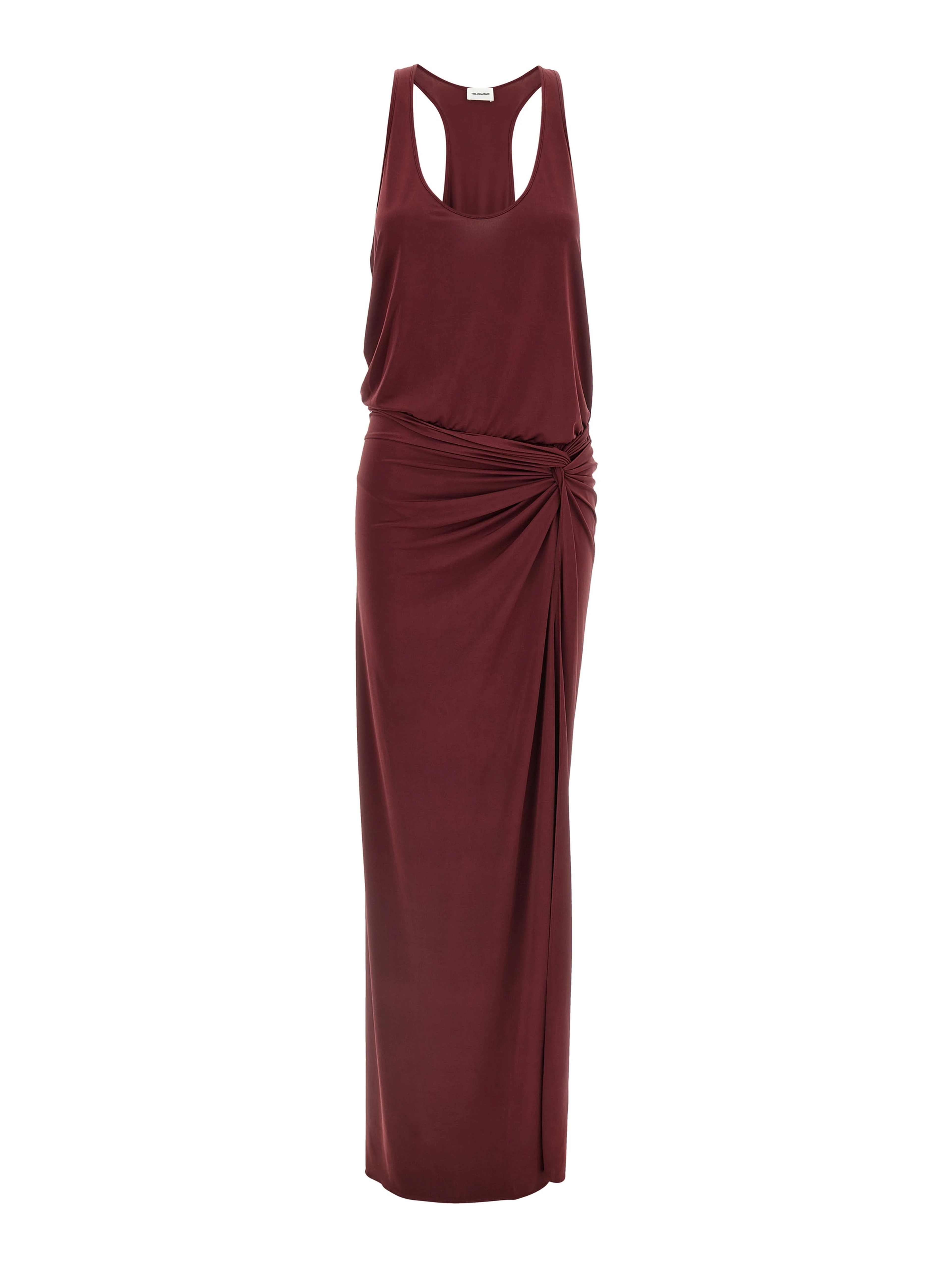 Bordeaux Polyester Long Dress