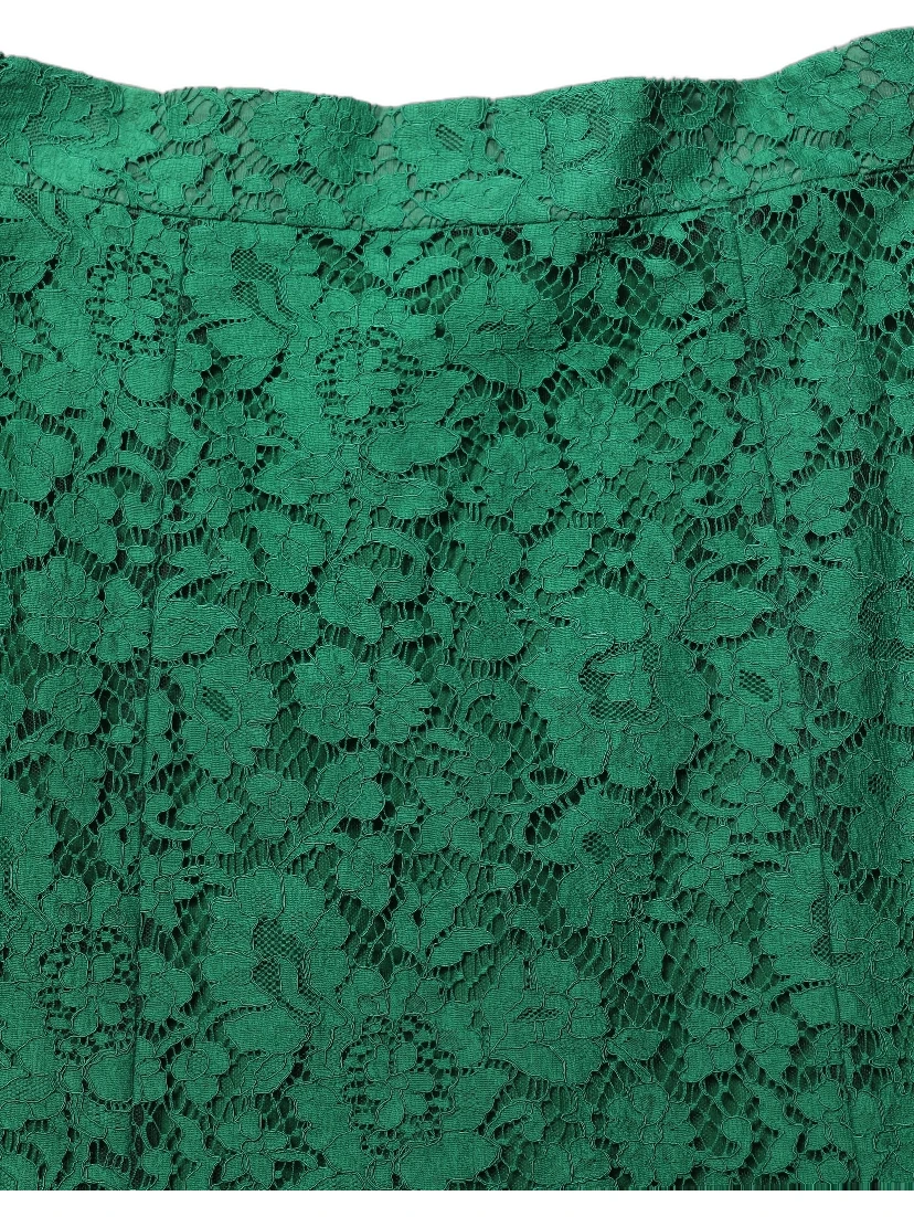 Green Lace High Waist Mermaid Midi Skirt