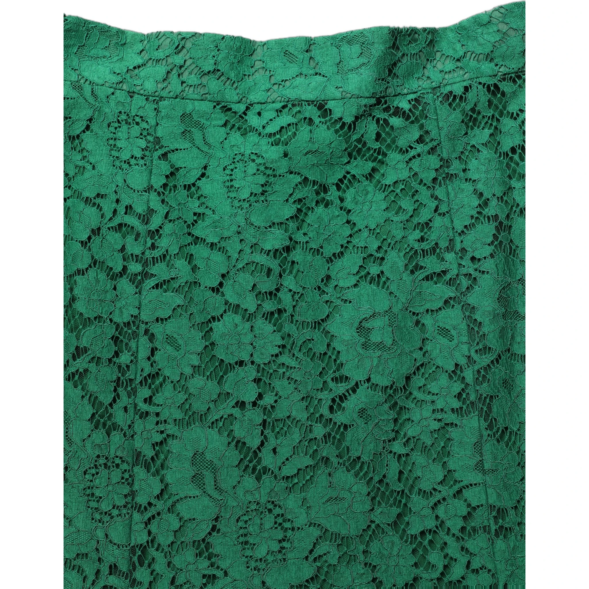 Green Lace High Waist Mermaid Midi Skirt