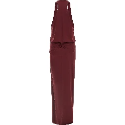 Bordeaux Polyester Long Dress