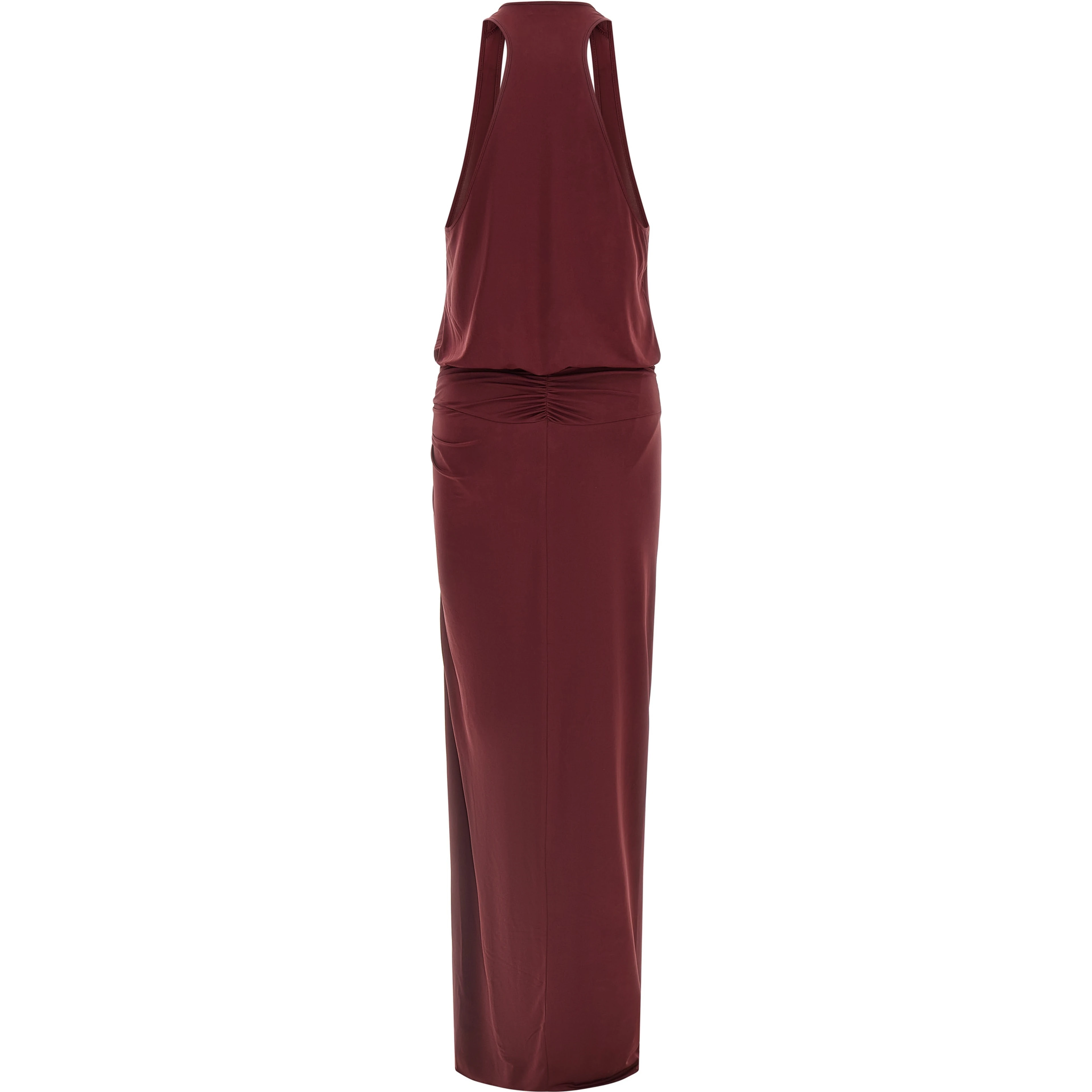 Bordeaux Polyester Long Dress